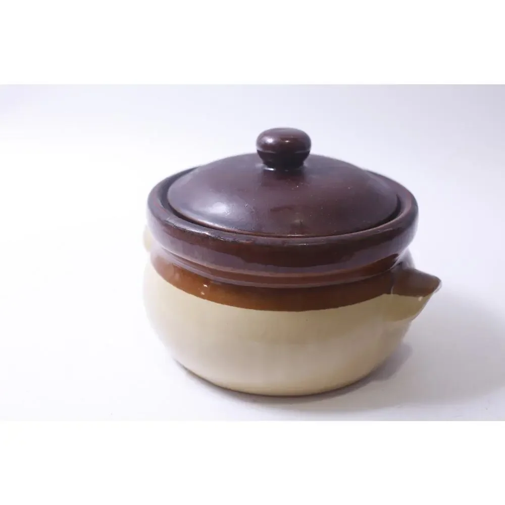 Bean Pot, Stoneware, Glazed, Vintage, Pottery, Soup Crock, Sugar Bowl, Honey